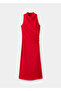 Büzgülü drape yaka elbise - 3