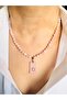Pink Quartz (6 mm) Natural Stone Necklace 45 cm - 2