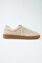 Palminteri Men's Genuine Leather Lace-Up Beige Sneakers - 2