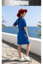 Women's Short Sleeve Crew Neck T-Shirt Dress Nightgown - 6