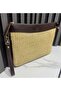 Women's Straw Portfolio Clutch Bag, Tablet and Daily Use Strap Hand and Shoulder Bag (Length 22 cm Width 32 cm)