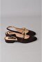 Seç 2657 chain detail genuine leather shoe (heel height: 3 cm) coffee suede - 2