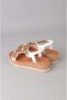 Seç 107 Genuine Leather Padded Heel Sandals (Heel Height: 5 cm) White - 4