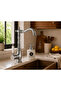 Reyhan Series Chrome Kitchen Sink Faucet with Porcelain Handle Retro Kitchen Tap with Swivel Spout