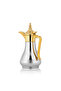 Luxury Gold-Plated Arabian Dallah Coffee Flask Set, 0.6L Capacity Each, Traditional Middle Eastern Thermal Carafe for Hot Tea & Arabic Coffee, Elegant Diamond Pattern Design, Set of 2 Premium Vacuum