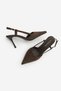 Women's Stiletto Pointed Toe Open Back Ankle Strap Classic Heeled Shoes Tandor Brown Suede - 8