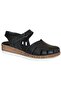 26Y Nbl07 Black Women's Genuine Leather Daily Sandals