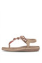 Solly 4119 Beige Women's Sandals with Stones between the Toes - 4