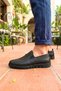 Breeze Black Men's Genuine Leather Laser Cut Full Perforated Fused Light Flexible Rubber Sole Daily Casual Shoes - 4