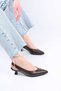 Laceless Neolite Sole Genuine Leather Open Back Thin Heeled Shoes 342-041 Women's Shoes
