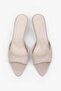 Women's Saint Beige Suede Mini Heeled Slippers - 4