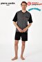 Premium Men's Jacquard Short-Sleeved Shorts Boxed Groom Dowry/Casual 3-Piece Pajama Set - 3