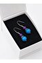 Blue Aventurine and Amethyst Dangle Steel Earrings |   Natural Stone Earrings - 5