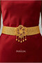 Grape Model – Gold Plated Women's Belt (with Pendant / Rose Buckle) - 7 Rows (Enli) - 2