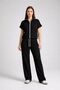 Women's Bat Sleeve Crop Zipper Top and Side Striped Palazza Pants Top-Down Set
