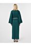 Linen Lyocell Dress with Rope Belt Pine Green - 4