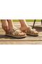26Y217-7 Women's Double Band Canvas Premium Slippers with Stone and Jute Garnish on Matar Sole