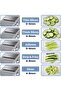 Vegetable Chopper, Safe Mandoline Slicer With Adjustable Thickness, Onion Chopper (Blue) - 5