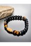 Premium Men's Bracelet Zeus' Legacy - - Symbol of Strength and Leadership - Tiger's Eye Natural Stone & Wood - 3