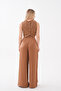 Women's Shiny Reflective Loose-Fit Buttoned Top and Bottom Set - 5