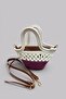 Siena Mini Women's Bag - Handmade Straw Textured Shoulder and Hand Bag with Leather Pouch - 4