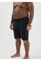 Large Size Superfine Cotton Men's Cotton Navy Blue Color Single Bottom Shorts - 3