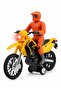 Light-Up Motorcycle Toy Yellow with LED Headlights, Rider Figure & Realistic Stunt Bike Action - 7