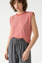 Padded Crew Neck Striped Sleeveless T-Shirt