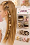 Children's Colorful Hair Accessory Set Rubber Bands and Barrettes Set Multi-Pack