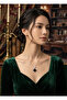 316L Steel Silver Color Clover Model Zircon Stone Necklace - 2