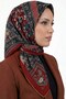 وشاح نسائي ناعم من القطن العضوي بنمط عرقي أحمر