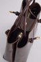 Women's Brown Knot and Gold Detailed Double Handle Baguette Hand and Shoulder Bag - 6