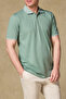 Bivo Mercerized Cotton Modern Fit Light Green Polo Collar Men's Plain Polo Shirt