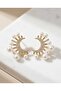 Stylish Earrings with Moon and Pearl Details - 2