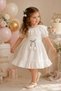 White Girl's Dress with Tulip Buckle and Gift, Birthday Party Dress - 4