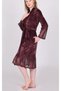 Women's Short Shawl Collar Lace Niki Velvet Bamboo Cotton Dressing Gown - 2