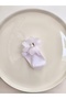 3-Piece White Decorated Baby Socks with Square Stones and Laser-Cut Roses - 7