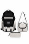 Gray Black 3-Piece School Bag Set |   Waterproof Backpack + Lunch Box + Pen Holder |   Primary School Middle School