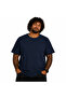 Men's Large Size Crew Neck T-Shirt Happy 26149 Navy Blue - 2