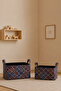 3-Piece Ethnic Patterned Children's Room Toy Laundry Basket Set Fabric Organizer - 2