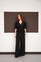 Front Tie Embroidered Voile Blouse - Black |   D2820 - 3