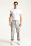 Men's Gray Cargo Pocket Parachute Fabric Elastic Waist Loose Fit Jogger Pants