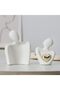 Romantic Couple Statue, Abstract Sculpture Small Shelf Ornaments for Living Room, White Ornaments Couple Figurine Sculptures Gifts for Wedding Anniversary 7x5 - 3