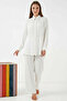 Women's Buttoned White Hijab Set
