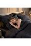 4 Piece Single Duvet Cover Set - Microfiber Satin Stripe, Elastic Fitted Sheet 120x200+20cm Deep Pocket, Hotel Quality Ultra Soft