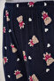 Women's Elastic Waist Bear Patterned Navy Blue Pajama Bottoms - 4