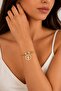 316L Steel Gold Color Zircon Stone Accessory Fatma Mother Hand Bracelet - 2