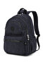 Large Size Waterproof Crinkle Fabric School Bag with Laptop Compartment Polka Dot Black - 2