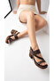 Square Toe Double Strap Thick Vintage Heeled Women's Summer Sandals Shoes - 4