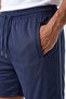 Men's Navy Blue Breathable Quick-Dry Zipper Pocket Detailed Back-Piping Shorts Patterned Fabric - 3